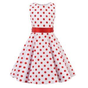 Women's Dress Retro Vintage Swing 1950's short sleeve polkadot print